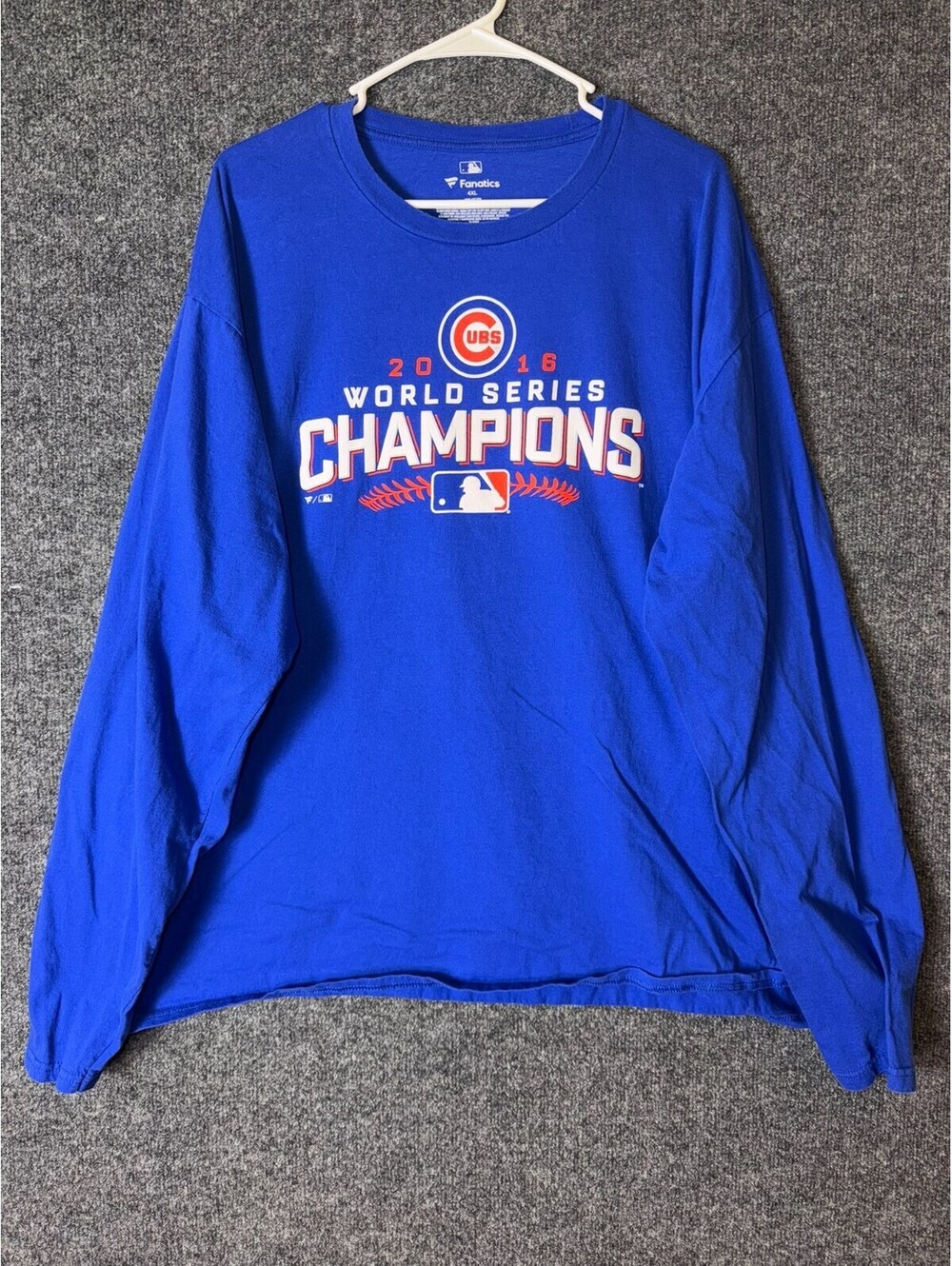 Chicago Cubs Shirt 4XL Fanatics 2016 World Series Champions Long Sleeve shirt